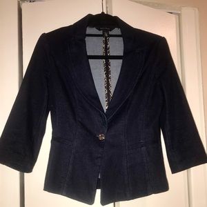 WHBM - NWOT - Dark Denim Blazer, 3/4 sleeves